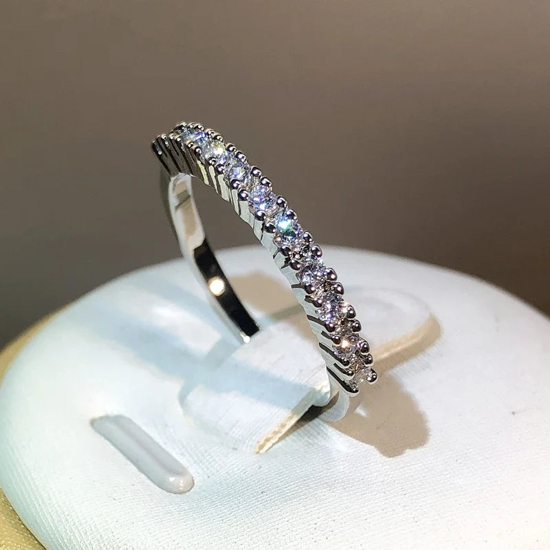 925 Silver Zircon Ring for Women | Classic Sterling Silver Promise Ring