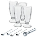 Le Regalo 9 Piece Ice Cream Set – Sundae Glasses, Scoop and Spoons Dessert Serving Kit