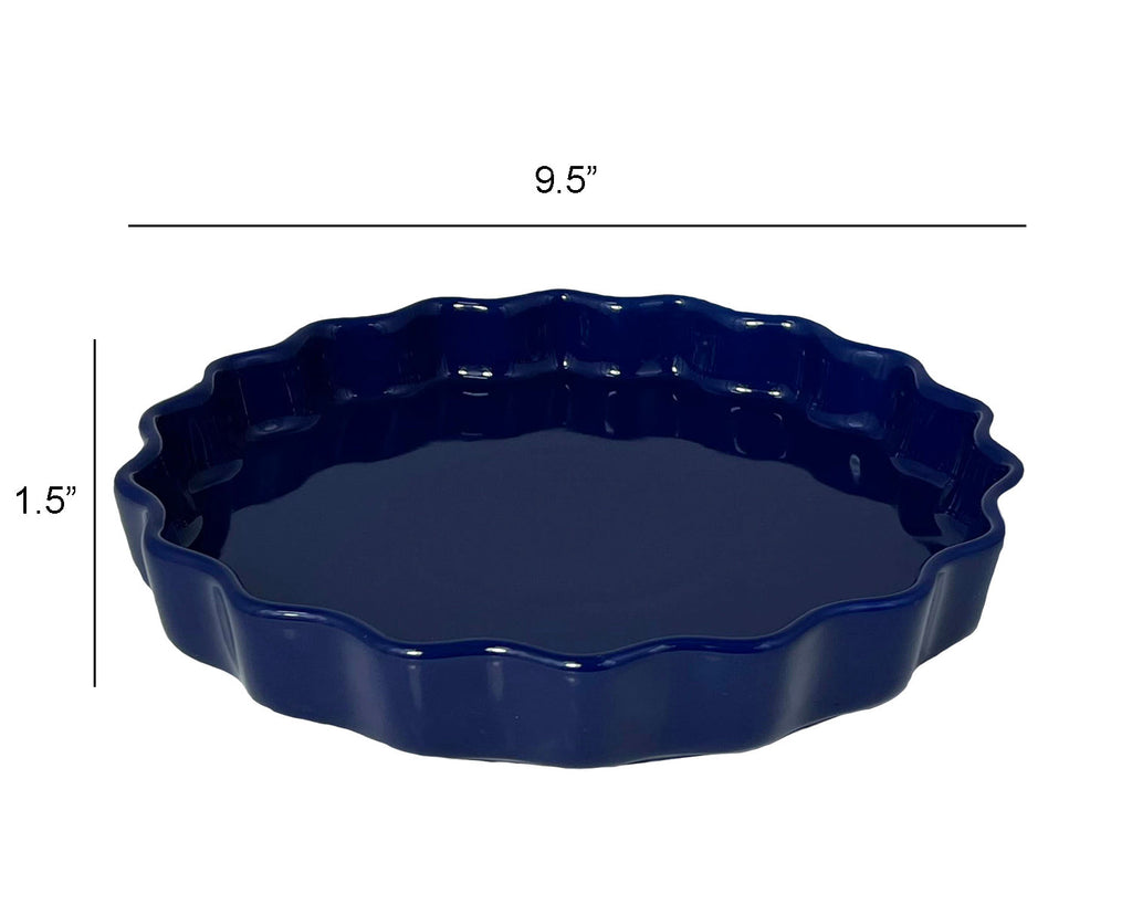 Le Regalo Stoneware Pie Dish – Non-Stick Glazed Round Baking Pan for Perfect Crusts
