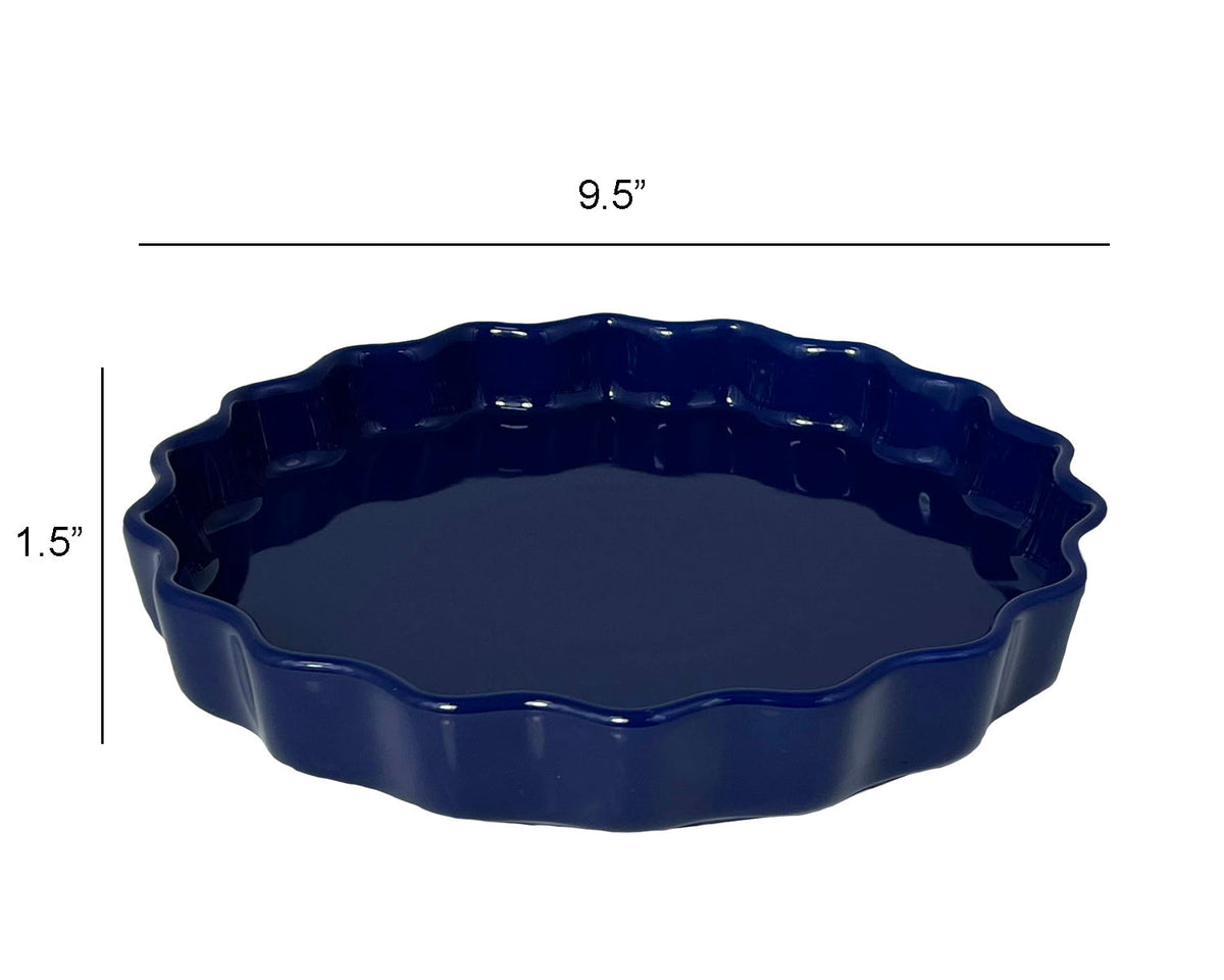 Le Regalo Stoneware Pie Dish – Non-Stick Glazed Round Baking Pan for Perfect Crusts