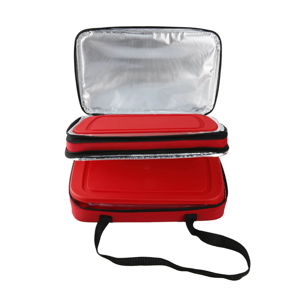 Le Regalo 5 Piece Bake & Take Set – Borosilicate Glass Casseroles with Insulated Carriers