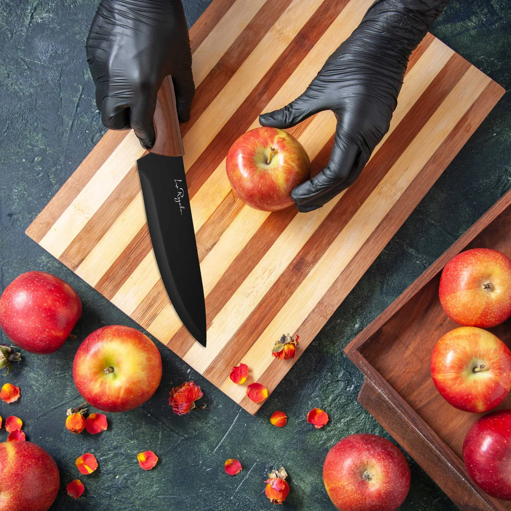 Le Regalo 5 Piece Kitchen Knife Set – Stainless Steel Blades with Magnetic Wall Holder