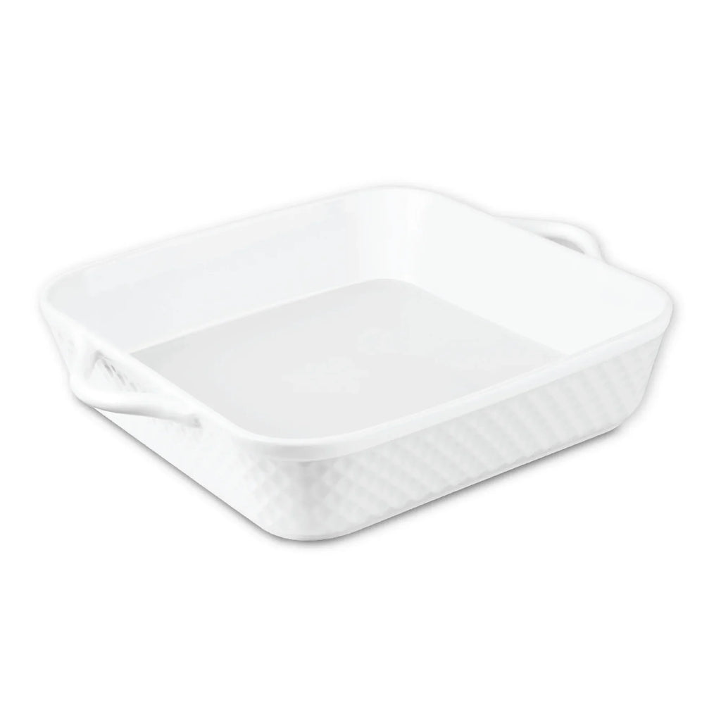 Le Regalo 10" Stoneware Square Baker – Honeycomb Design, Oven, Microwave & Freezer Safe