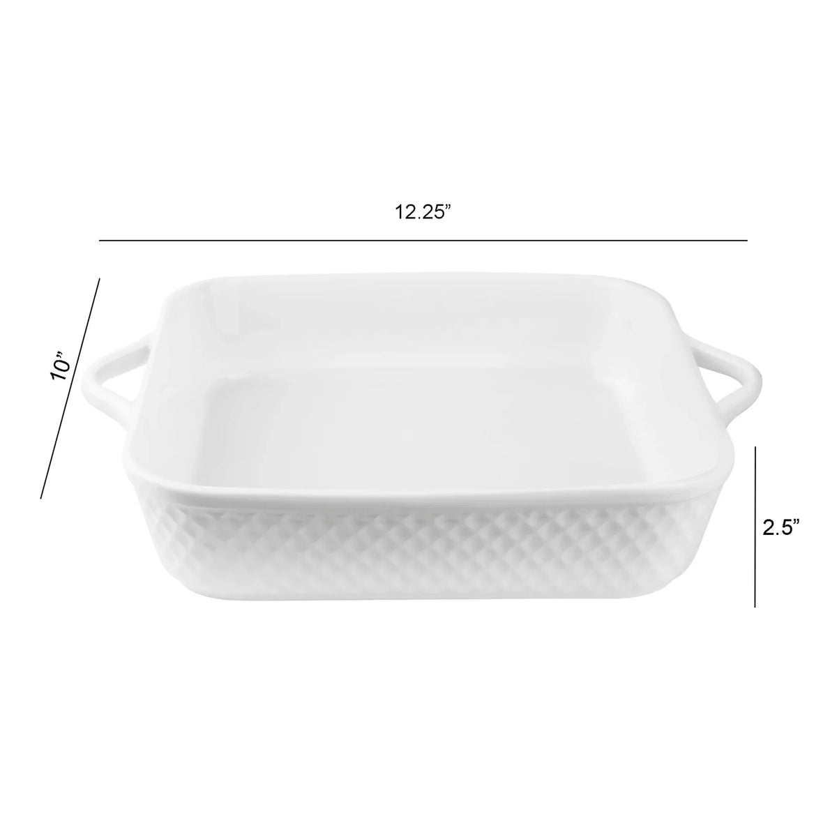Le Regalo 10" Stoneware Square Baker – Honeycomb Design, Oven, Microwave & Freezer Safe