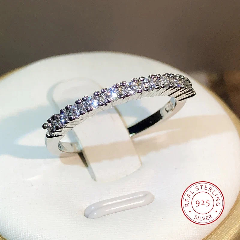 925 Silver Zircon Ring for Women | Classic Sterling Silver Promise Ring