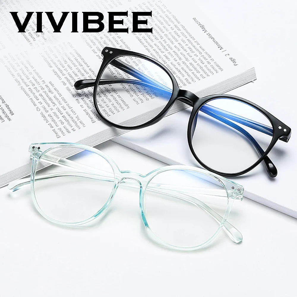 VIVIBEE Blue Light Blocking Glasses | Oversized Round Computer Eyewear for Women and Men