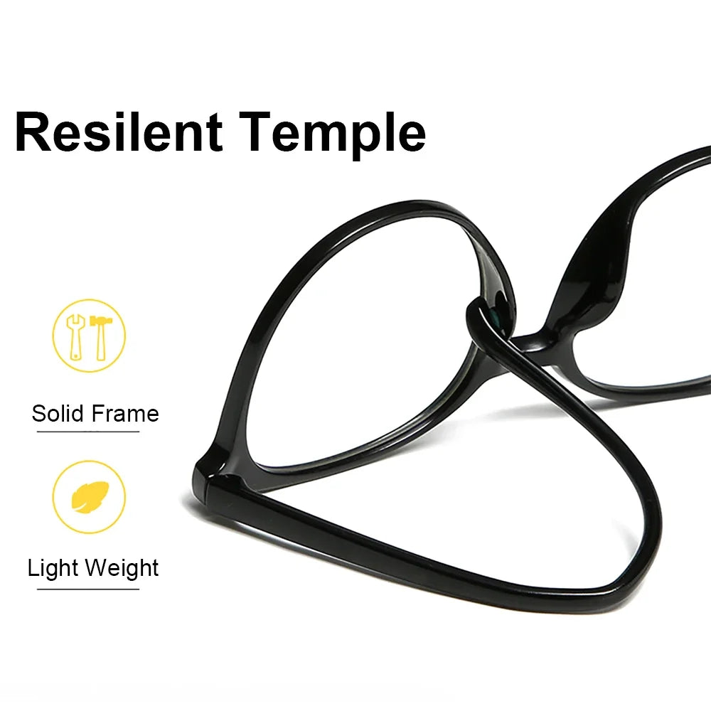VIVIBEE Blue Light Blocking Glasses | Oversized Round Computer Eyewear for Women and Men