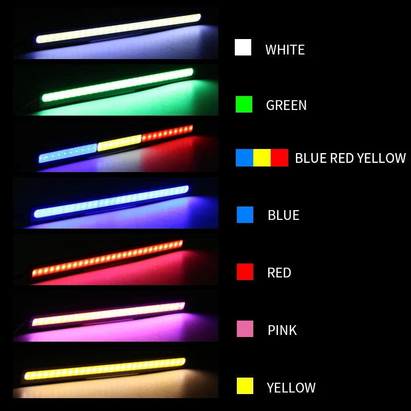 4x Universal Vehicle LED Strip 17CM COB Car DRL Daytime Running Light | Waterproof 12V Styling Bar