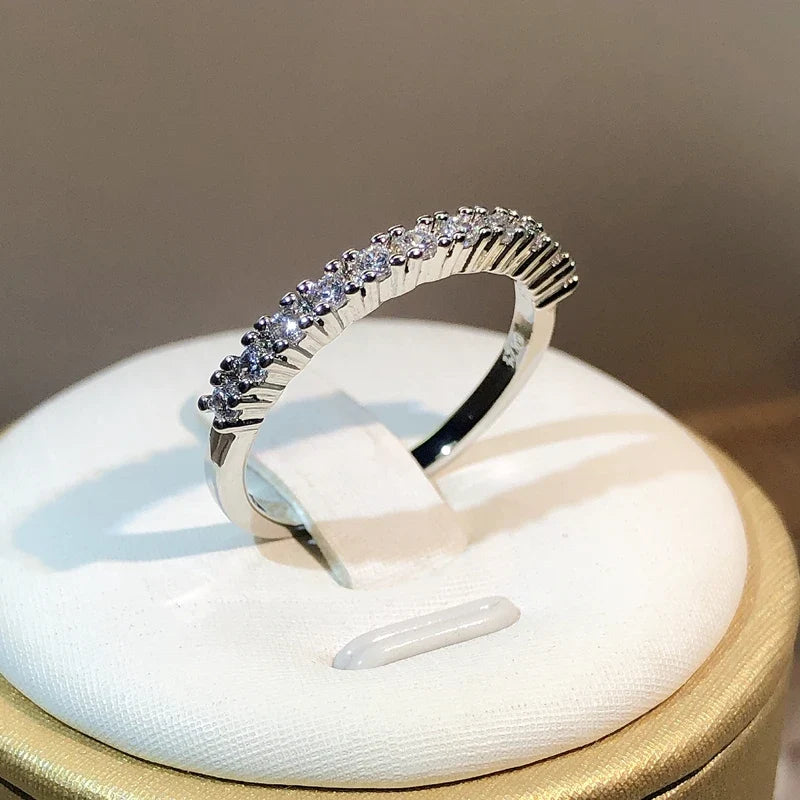 925 Silver Zircon Ring for Women | Classic Sterling Silver Promise Ring