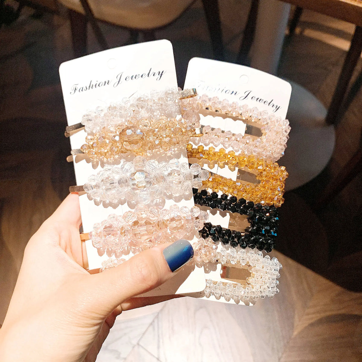 Fashion Women Rhinestone Hair Clips Full Crystal Hairclip Metal Ponytail Holder Hairpins Hair Accessories For Women
