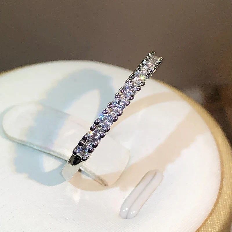 925 Silver Zircon Ring for Women | Classic Sterling Silver Promise Ring
