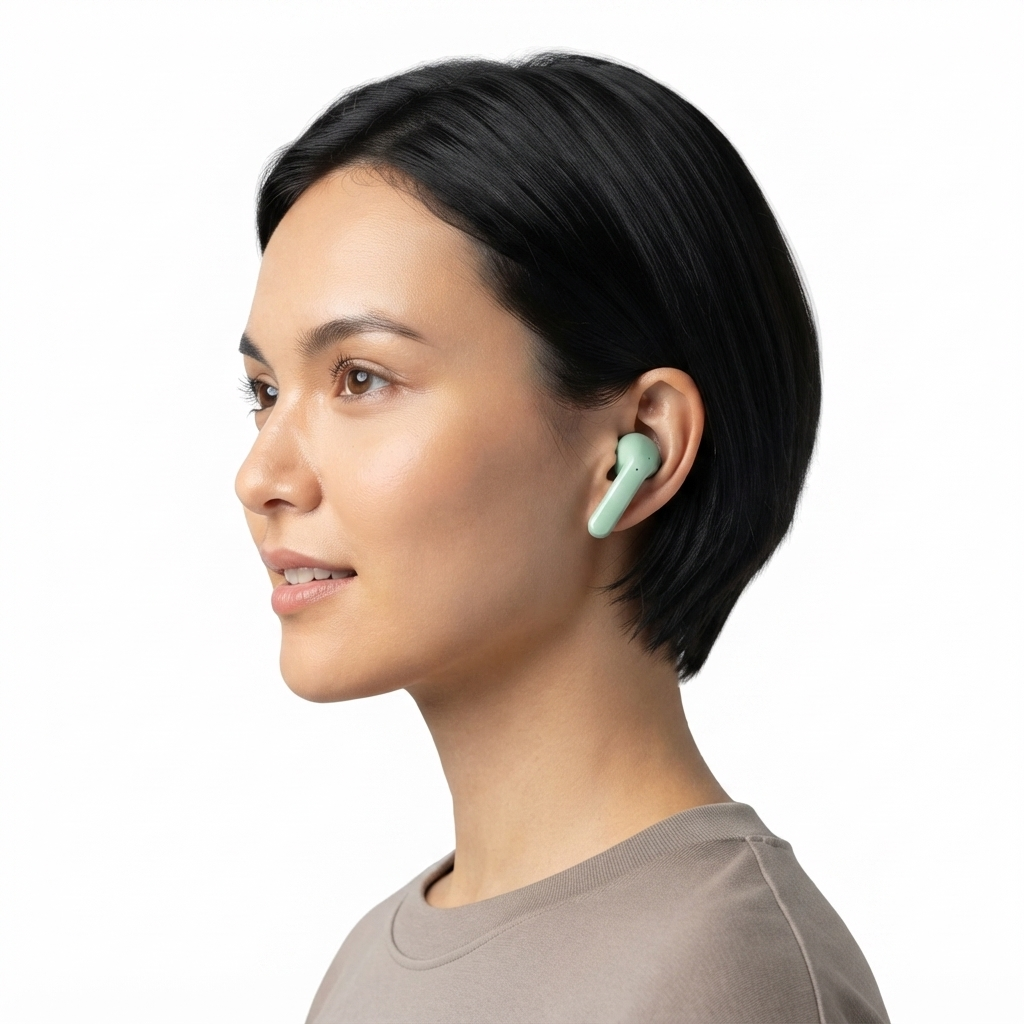 iEssentials True Wireless Earbuds with LED Battery Display – Bluetooth Earbuds, Green