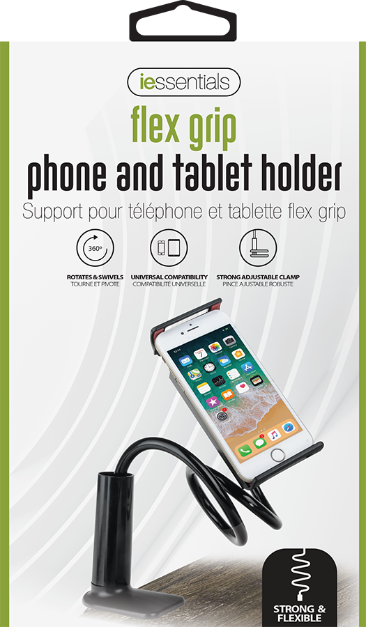 iEssentials Flex Grip Phone & Tablet Holder – Universal Adjustable Desk Stand