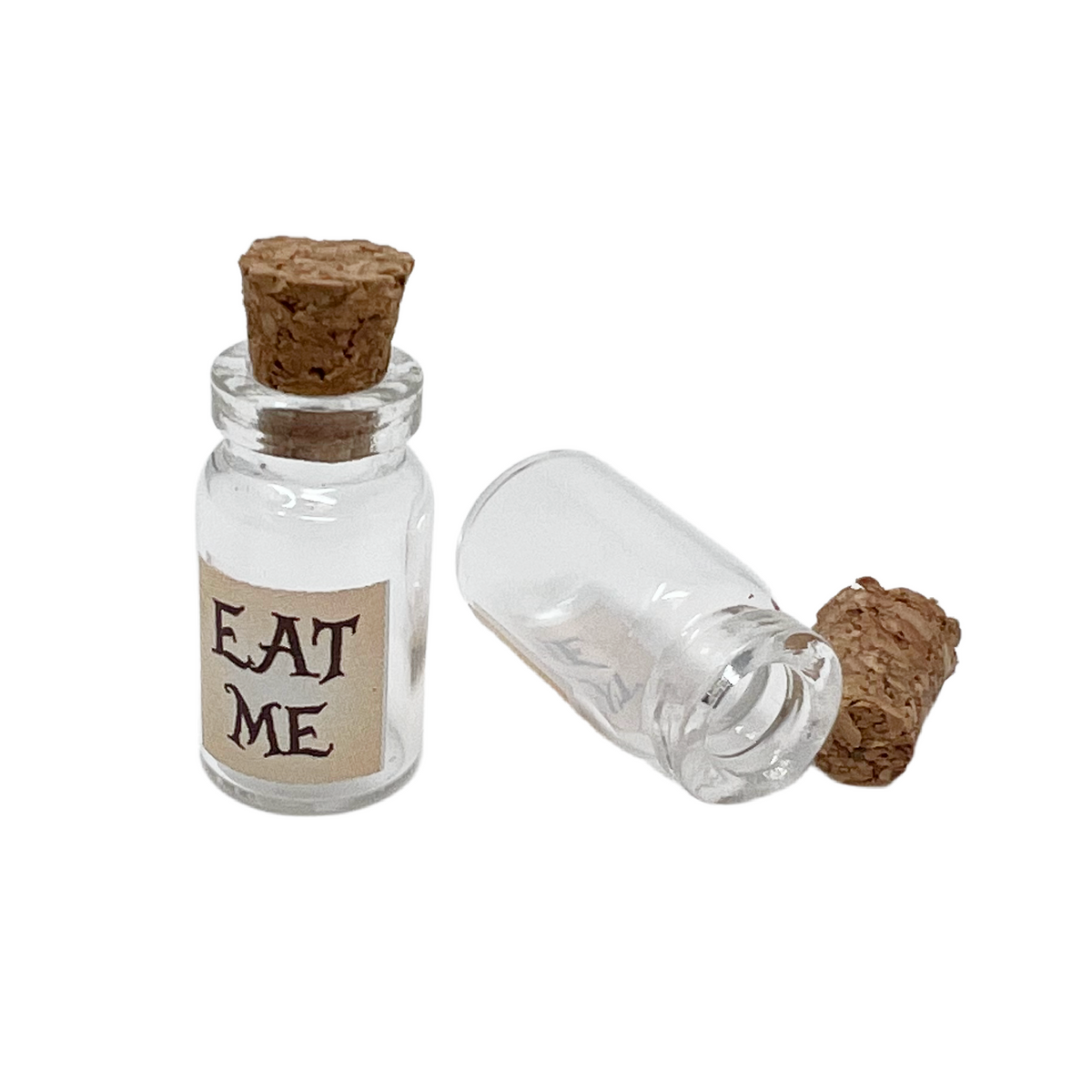 Alice in Wonderland Drink Me Bottles DIY Kit 6pcs Mini Glass Potion Charms Craft Set