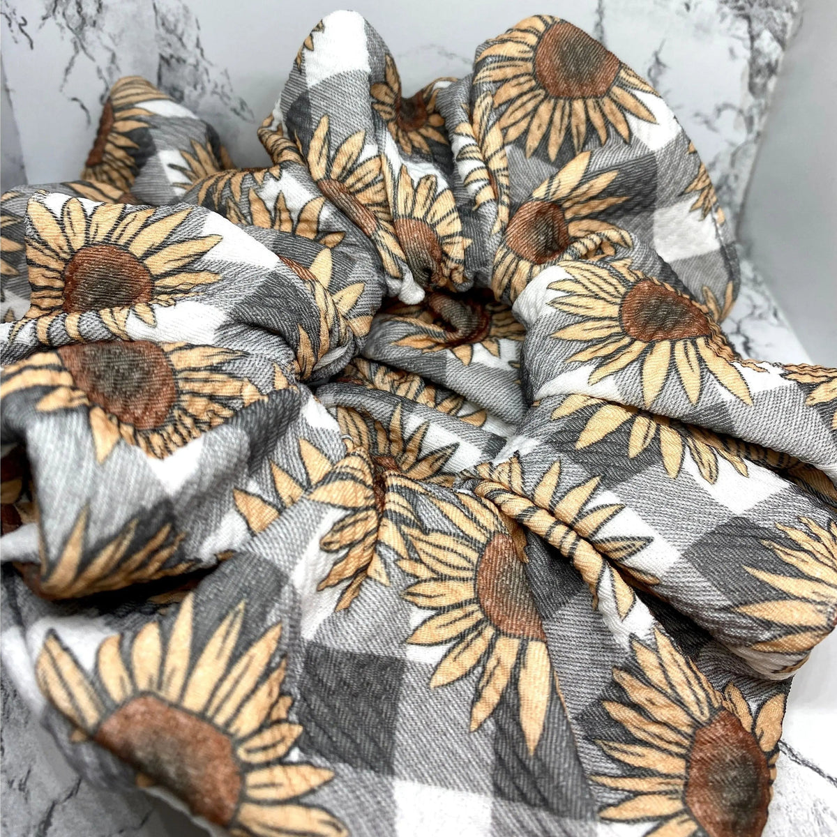 Buffalo Sunflower Bullet Scrunchie
