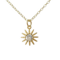 Tiny Sun Necklace Gold Dainty Celestial Charm Minimal Jewelry
