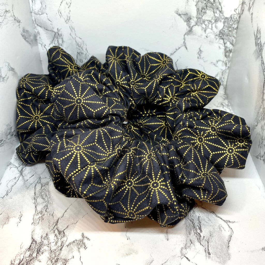 Gold Star of David Hanukkah Scrunchie