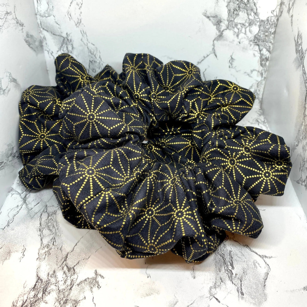 Gold Star of David Hanukkah Scrunchie
