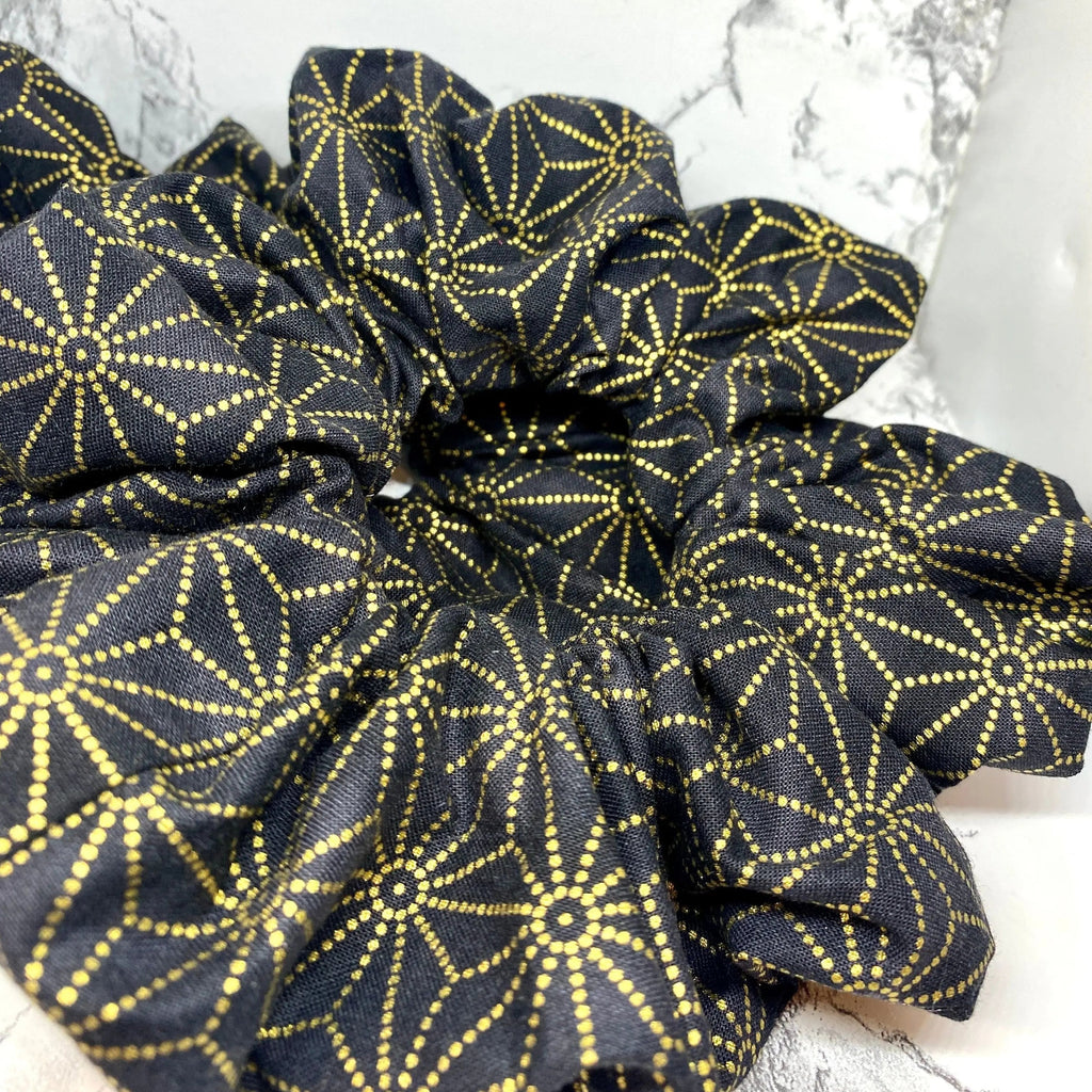 Gold Star of David Hanukkah Scrunchie