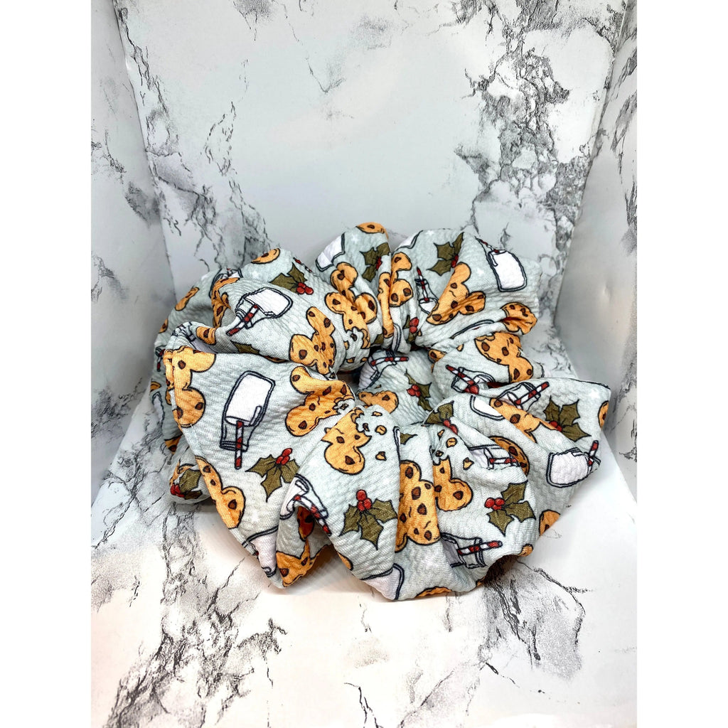 Cookies and Milk Mouse Christmas Scrunchie