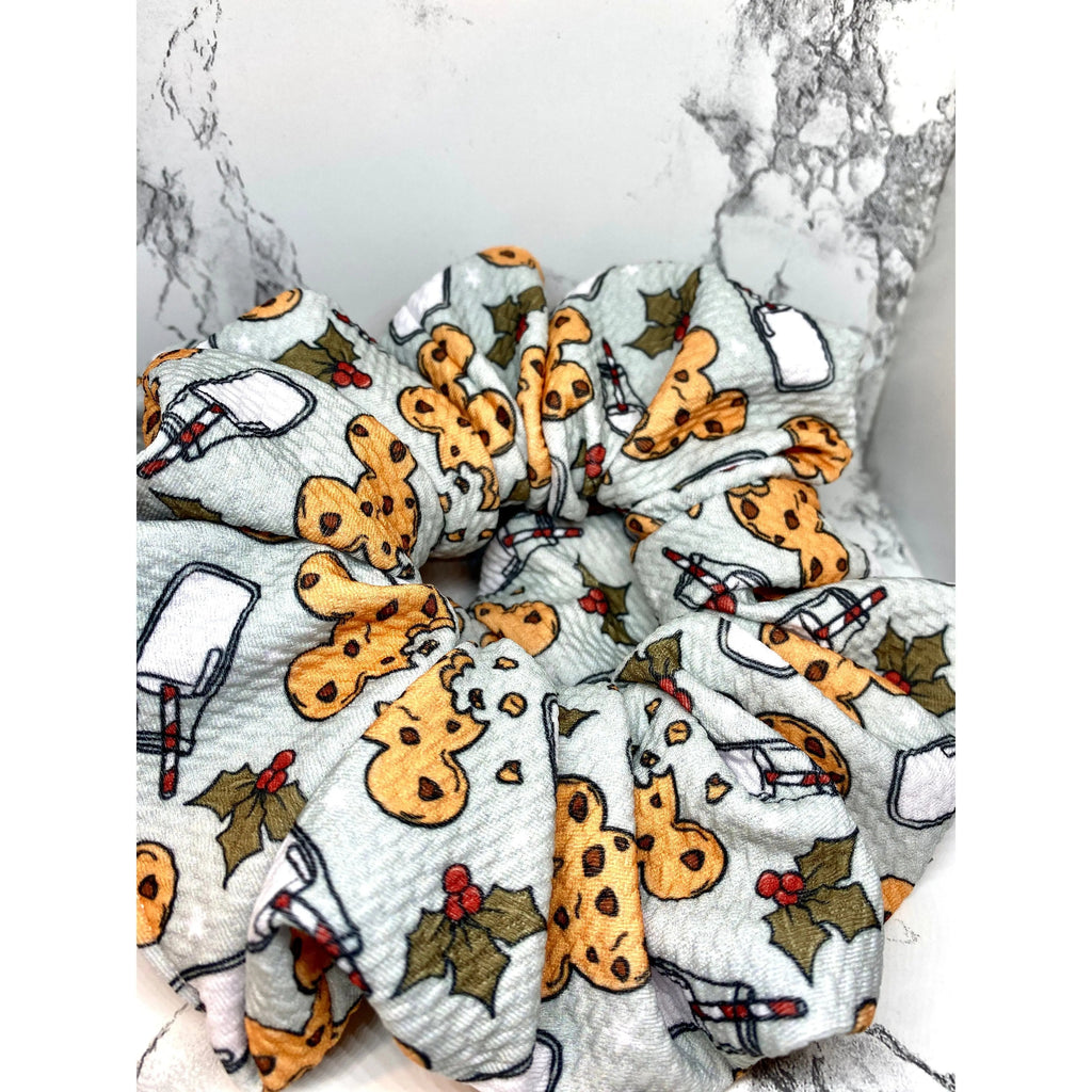 Cookies and Milk Mouse Christmas Scrunchie