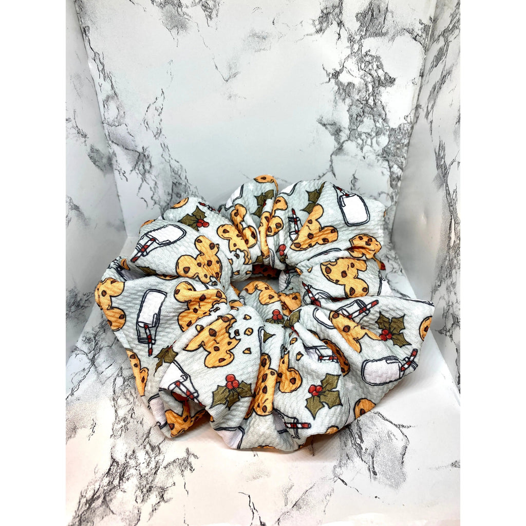 Cookies and Milk Mouse Christmas Scrunchie