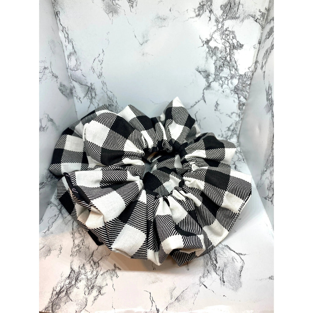 Black and White Buffalo Scrunchie