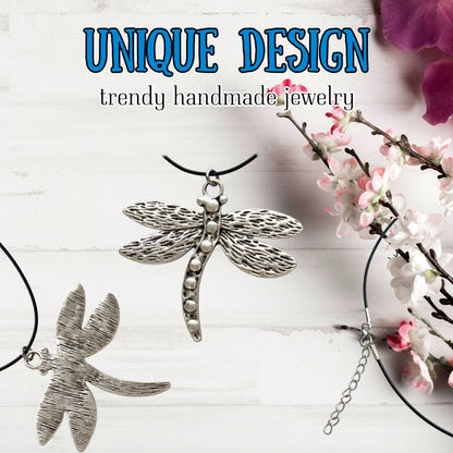 Bohemian Dragonfly Necklace Boho Nature Jewelry Large Dragonfly Pendant