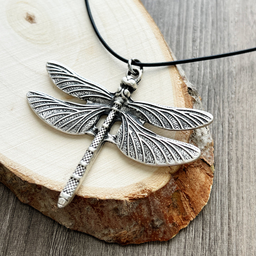 Boho Dragonfly Pendant Necklace Nature Inspired Statement Jewelry