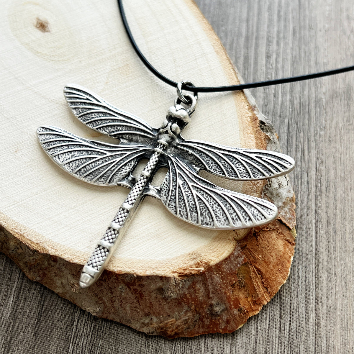 Boho Dragonfly Pendant Necklace Nature Inspired Statement Jewelry