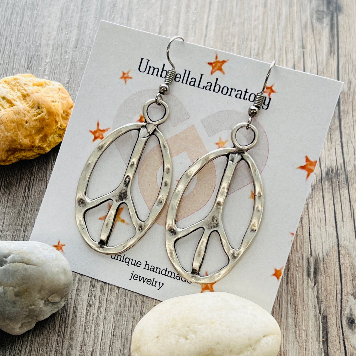 Peace Sign Earrings Boho Hippie Symbol Jewelry Bronze Silver Festival Dangle Earrings