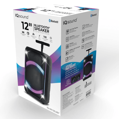 IQ Sound 12-Inch Portable Bluetooth Party Speaker with TWS