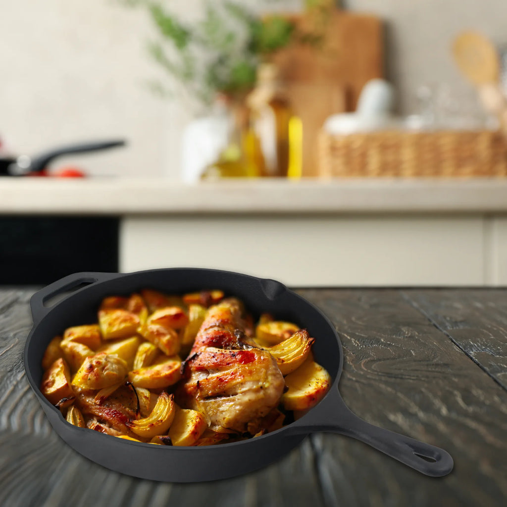 Jim Beam Cast Iron 10.25" Pre-Seasoned Skillet – Multipurpose Stovetop & Oven Pan