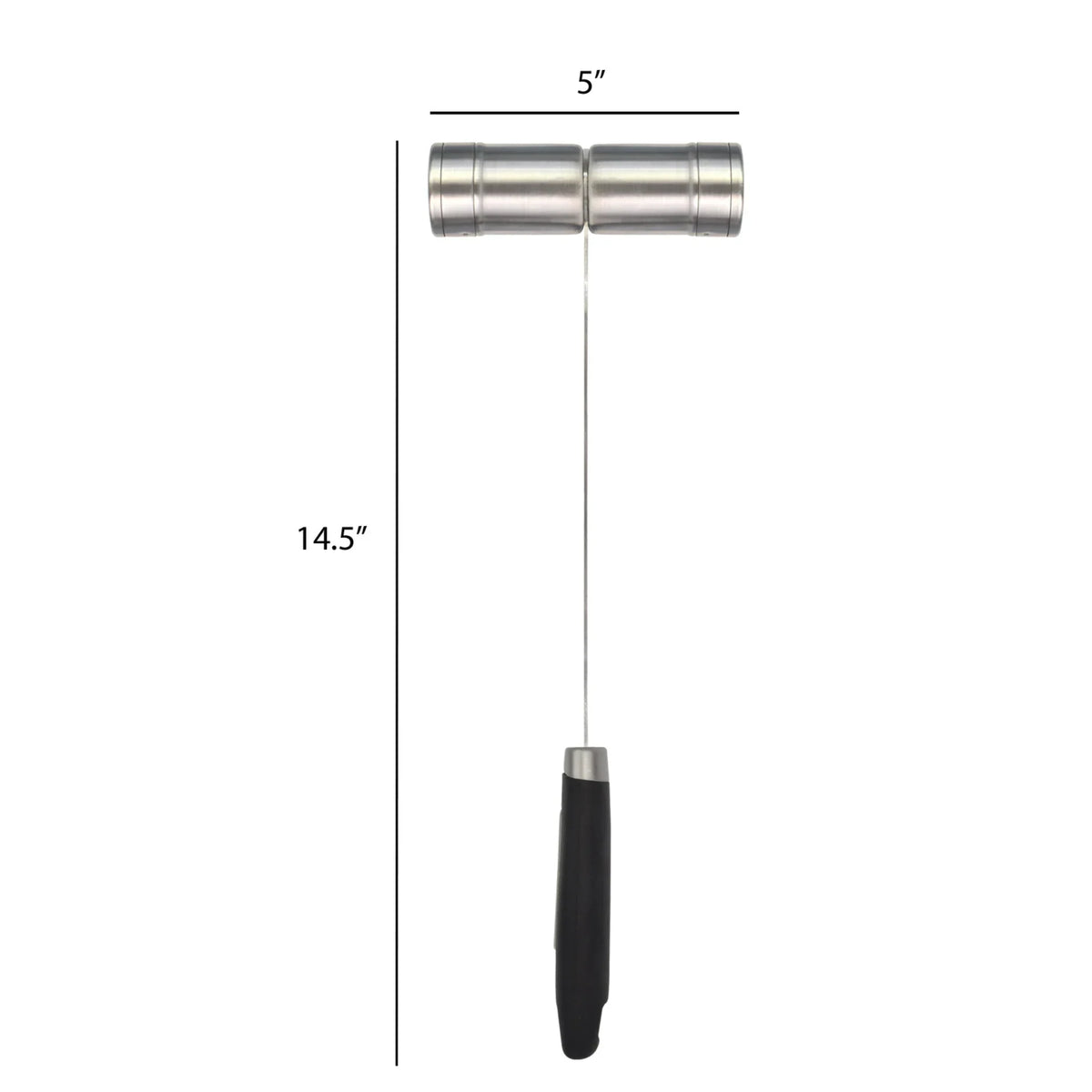 Jim Beam Stainless Steel Salt & Pepper Shaker – Long-Handle BBQ Seasoning Set