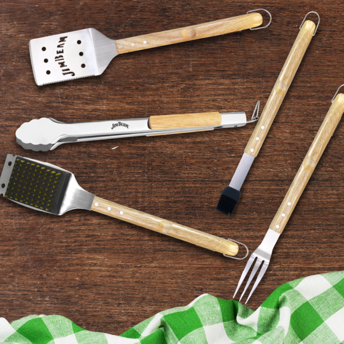 Jim Beam 5 Piece Grill Tool Set with Basting Brush