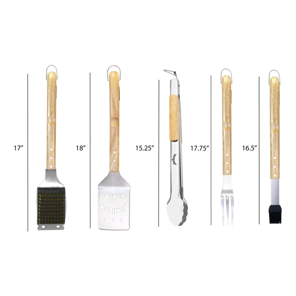 Jim Beam 5 Piece Grill Tool Set with Basting Brush