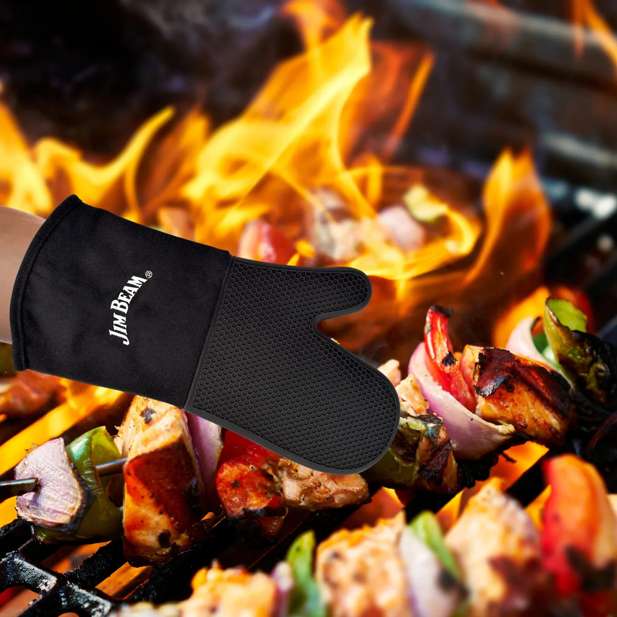 Jim Beam Silicone Grilling Mitten – Heat-Resistant Flexible BBQ Mitt