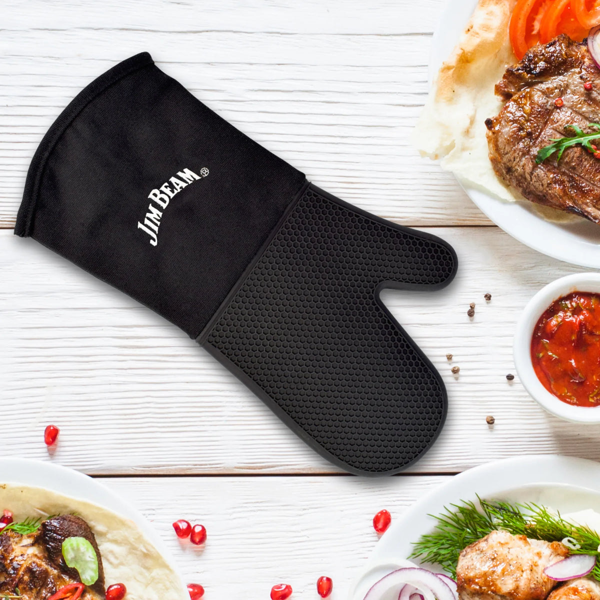 Jim Beam Silicone Grilling Mitten – Heat-Resistant Flexible BBQ Mitt