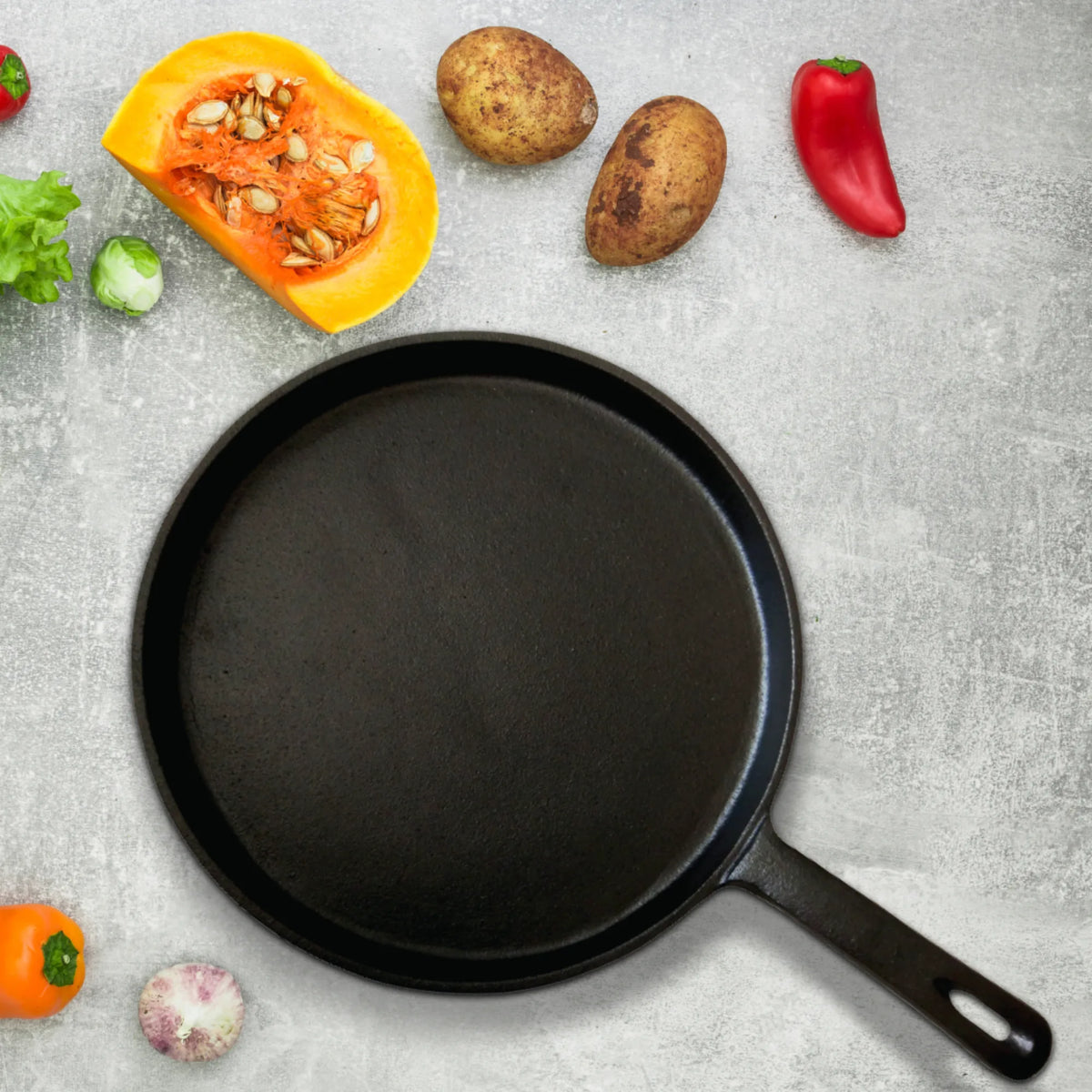 Jim Beam Cast Iron 10.5" Pre-Seasoned Flat Griddle – Wide Cooking Surface