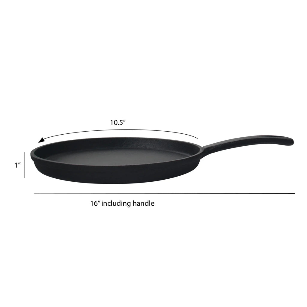 Jim Beam Cast Iron 10.5" Pre-Seasoned Flat Griddle – Wide Cooking Surface