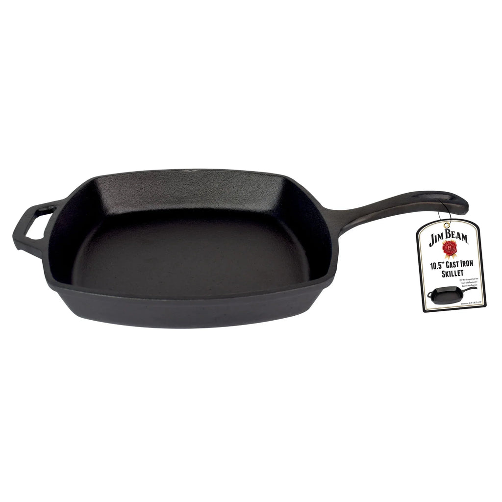 Jim Beam Cast Iron 10.5" Pre-Seasoned Skillet – Superior Heat Retention