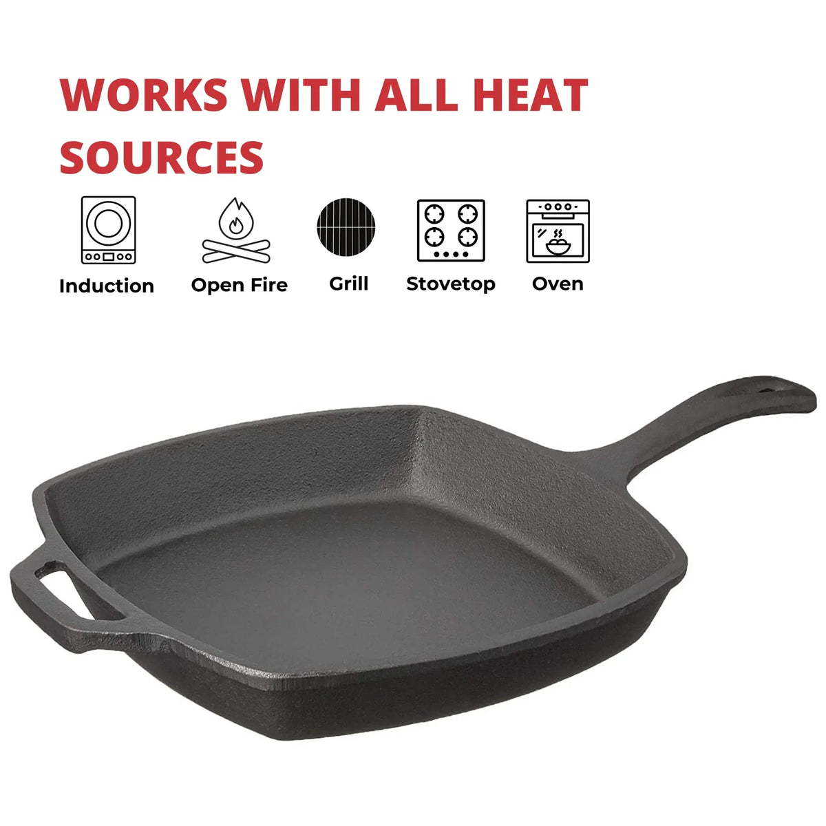 Jim Beam Cast Iron 10.5" Pre-Seasoned Skillet – Superior Heat Retention