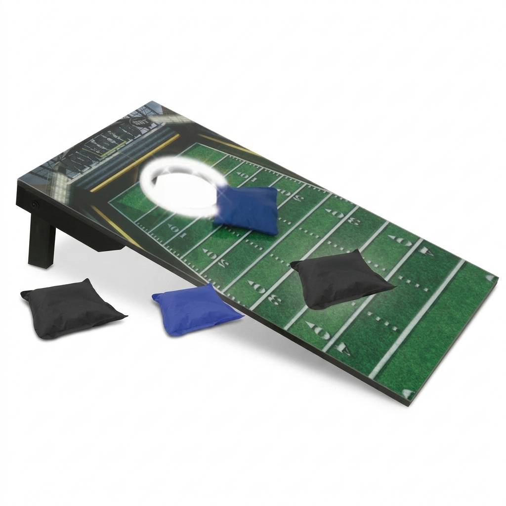 Bean Bag Toss Game LED Lights Night Game Indoor Outdoor Fun Set with 8 Bean Bags