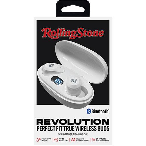 Rolling Stone Revolution True Wireless Button Earbuds – 36-Hour LED Display Charging Case