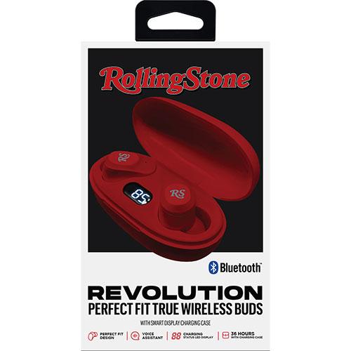 Rolling Stone Revolution True Wireless Button Earbuds – 36-Hour LED Display Charging Case