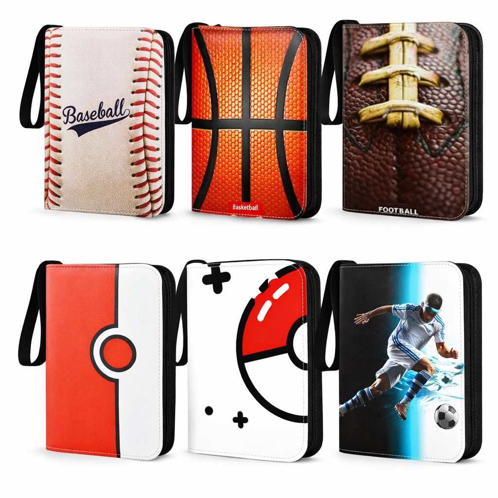 Trading Card Binder 400 Cards 50 Pages – 4 Pocket Zipper Album Organizer