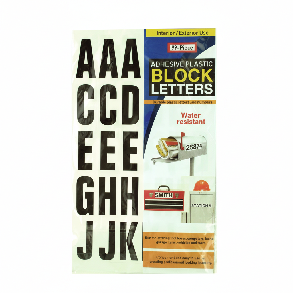 2" Adhesive Plastic Block Letters and Numbers Set – 99 Pieces