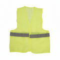 High Visibility Fluorescent Green Safety Vest with Reflective Strip – Lightweight Mesh, One Size Fits Most