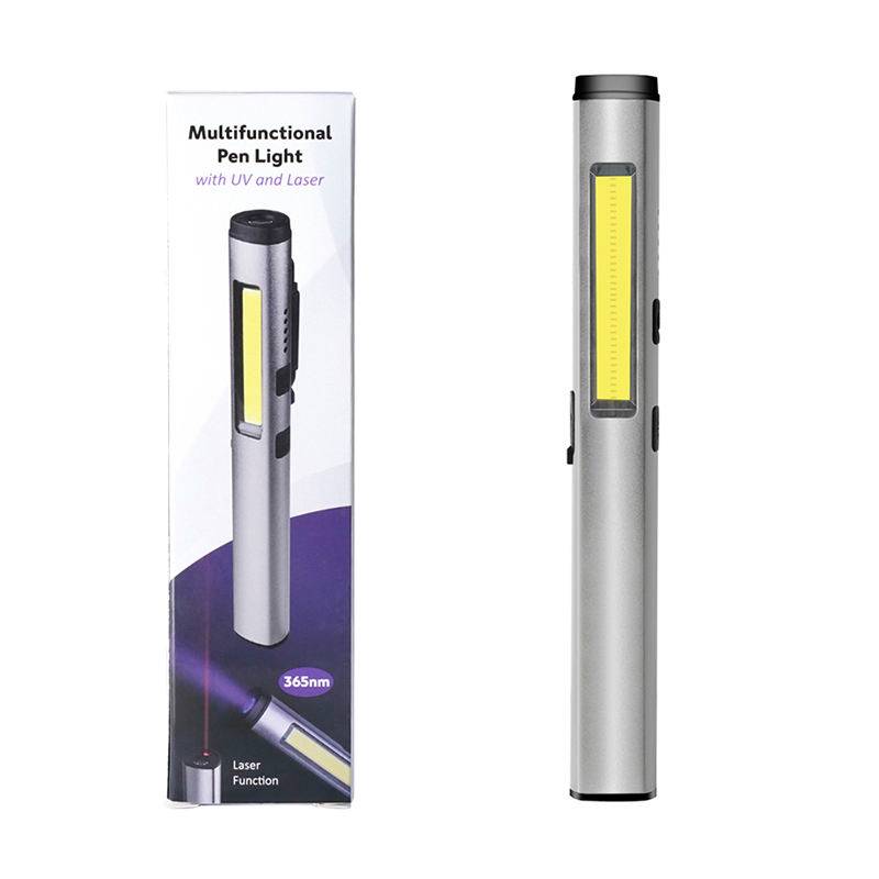 Multifunctional Rechargeable Pen Light with UV (365nm) & Laser – USB-C Charging, Compact Handheld Design