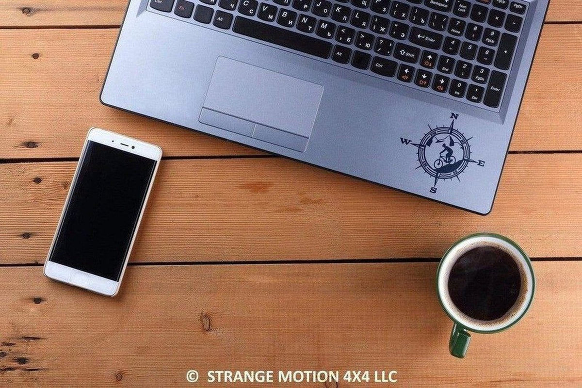 Mountain Bike Compass Vinyl Decal | 111